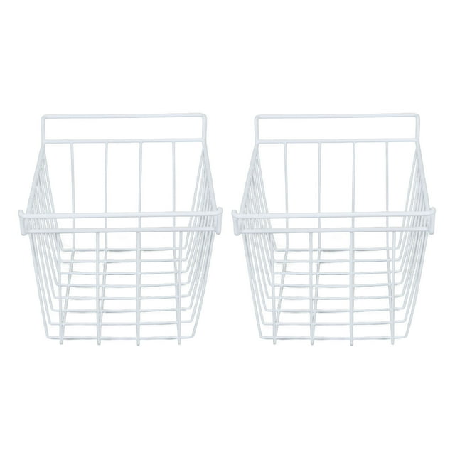 Freezer Wire Storage Baskets, 2pcs Refrigerator Metal Organizer Bins Freezer Basket with Handles, Kitchen Pantry Storage and Organization for Home Kitchen Cabinets