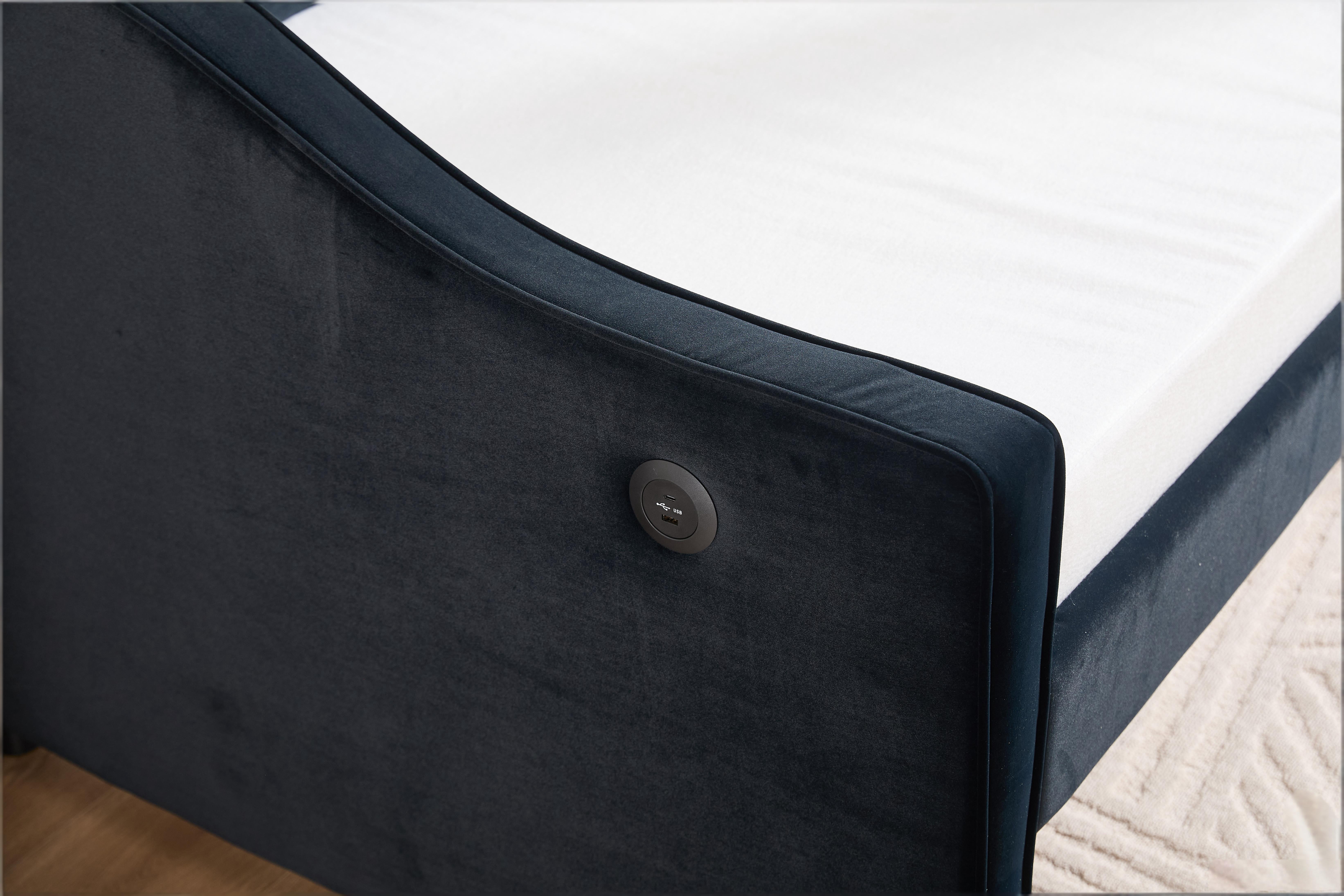 Howcool Twin Size 3-in-1 Velvet Daybed with Trundle, USB Port & Side Pockets, Maximum Load Weight 250lb, Button-Tufted for Bedroom Guest Room