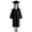 czb# Black6, variant on Unisex Girls Boys Graduation Cap Gown Long Sleeve Solid Color Full Zip Up Pleated V-Neck Loose Fit Relaxed Oversized Long Robe With Pockets Tassel Classic Clothes Outfits,Black,3-4 Years