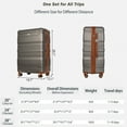 thumbnail image 7 of Harper & Bright Designs 3 Piece Luggage Sets Expandable Hard Shell Set with Spinner Wheels 20 24 28 inch Lightweight Suitcase with TSA Lock, Grey + Brown, 7 of 7
