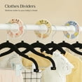 thumbnail image 5 of 30 Packs Baby Hangers Clothes Hangers Pants Hangers with Clips Kids Hangers with 6 Clothes Dividers Non-Slip Black, 5 of 8