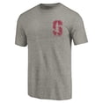 thumbnail image 2 of Men's Gray Heather Stanford Cardinal Left Chest Distressed Logo Tri-Blend T-Shirt, 2 of 3