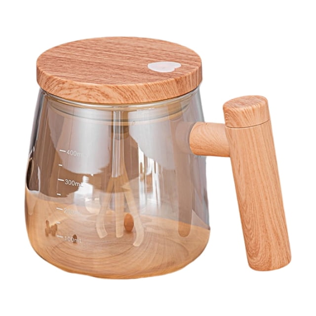 Yuarrent Taza mezcladora eléctrica de vidrio con capacidad de apertura de boca ancha, opciones disponibles, botella exprimible sin BPA Teteras Dorado champagne