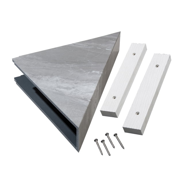 Palisade Vinyl Waterproof Corner Shower Shelf Smoky Sky / Urban Slope