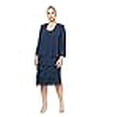 thumbnail image 3 of S.L.Fashions Robe Veste Deux Pièces Grande Taille pour Femmes, Bleu Marine, 18W, 3 of 4