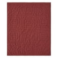 thumbnail image 2 of VHC Brands Connell Quilted Throw 50x60, Bedroom and Living Room Decor, Blanket, Cotton, Connell Collection, Rectangle 60x50, Burgundy, 2 of 3