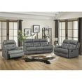 thumbnail image 2 of Pemberly Row Modern Leather Double Reclining Love Seat in Dark Gray, 2 of 6
