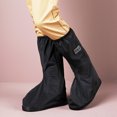 thumbnail image 3 of Botas de lluvia impermeables negras, cubrezapatos con tiras reflectantes (1 par) (tamaño XXL), 3 of 5