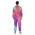 thumbnail image 7 of IAUYY Unisex Adult Onesie Pajamas Ultra-Soft Crystal-Soft Fabric, Halloween Adult Onesie Pajamas Adults,With a Zipper Plus Size Onesie Pajamas, Pinkish-purple Palm Tree, 7 of 7