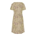 thumbnail image 6 of gljltg Summer Fashion Dress for Women Summer Short Sleeved Crewneck Tee Shirt Dress Casual Floral Print Beach Party Dress with Pockets, 6 of 8
