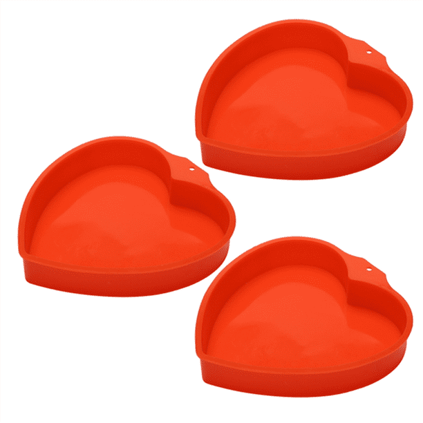 3 Moldes de Silicona para Pasteles con Forma de Corazón de 8 Pulgadas, Molde Antiadherente para Hornear para el Día de San Valentín y Ocasiones Especiales