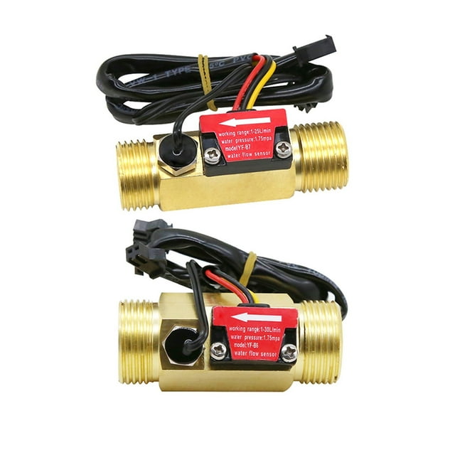 DN15 DN20 Water Flow Sensor Brass External Thread1.75MPa Hall Sensor Pulse Turbine Flowmeter DC5~18V With Temperature Detection ,Durable Build