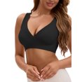 thumbnail image 4 of INSPIRE CHIC Nursing Bra for Women's Crossover Push Up Wirefree Sleep Breastfeeding Comfortable Maternity Bralette S Black, 4 of 4