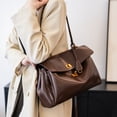 thumbnail image 4 of Bolsos de mano de cuero suave, ligeros y de lujo para mujer, de gran capacidad, estilo retro, para ir al trabajo, tipo bandolera, 2025, 4 of 5