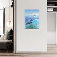 thumbnail image 3 of Coastal Bathroom Wall Art Sea Bird Wall Decor Blue Heron Pictures Ocean Beach Lighthouse Canvas Painting Print Artwork Framed for Living Room Bedroom Bathroom 12''''x16'''', 3 of 6