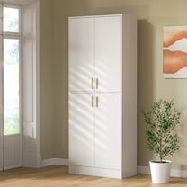 Cozy Castle 71" Tall White Kitchen Pantry, Freestanding Pantry Cabinet with Adjustable Shelves and Doors for Kitchen, Dining Room
