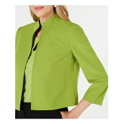 KASPER Womens Green Long Sleeve Open Cardigan Sweater Petites 4P