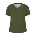 thumbnail image 4 of Cagogo Women Loose Fitting Tshirt Summer Tops Under $5 Short Sleeve V Neck Solid Color Plain Soft Tshirts Trendy Summer Black Tees Clothes Mothers Day Gifts, 4 of 4