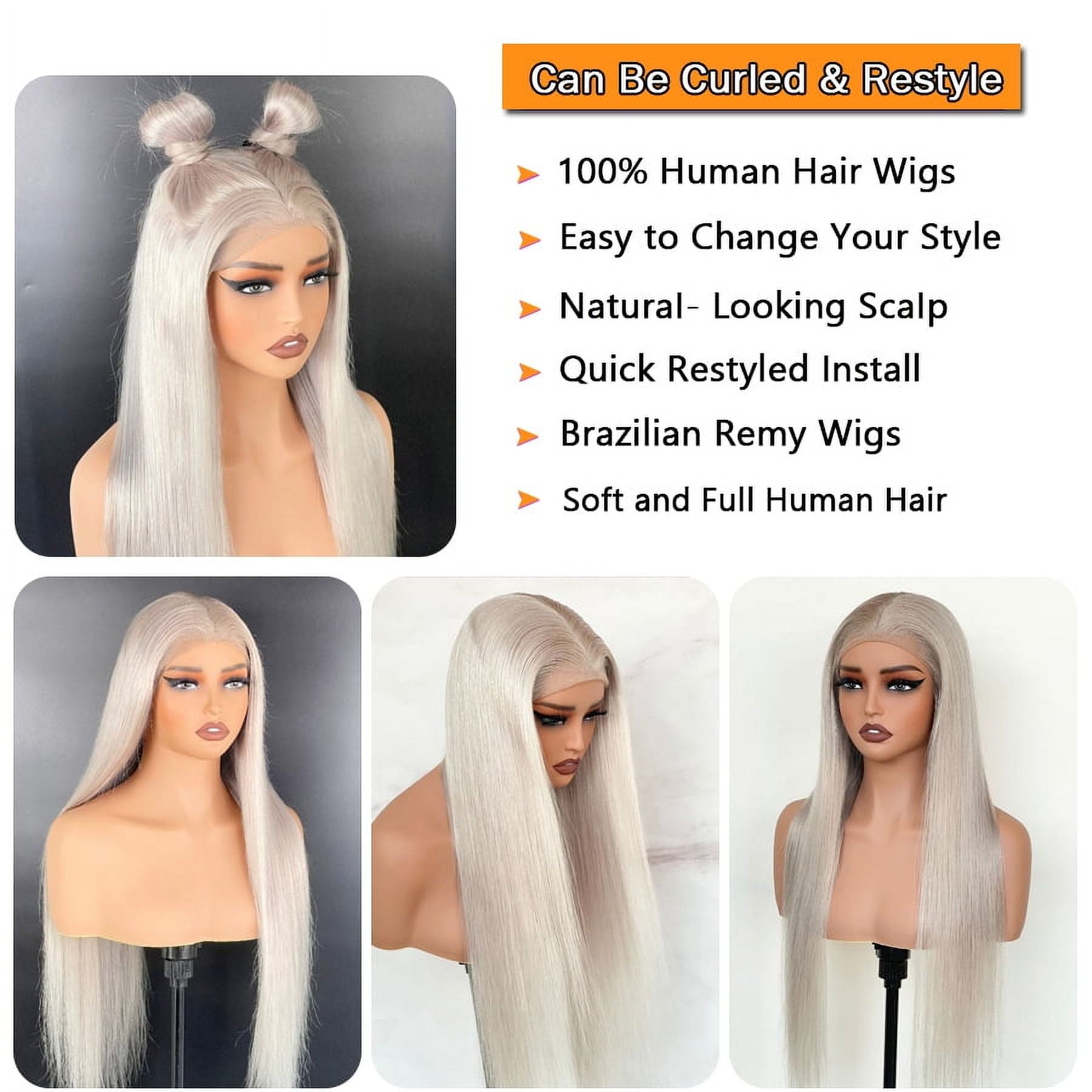 Mscathy 180% Frosted Beige Colored HD 13x4 Lace Front Remy Brazilian Human Hair Wig Bleached Knots Ash Blonde Color 22Inch Straight Glueless Human Hair Wigs For Women