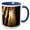Blue/White, variant on 3drose, Sunbeam in Wooded Rainforest, Olympic Np, Wa, Usa, 11oz Magic Transforming Mug