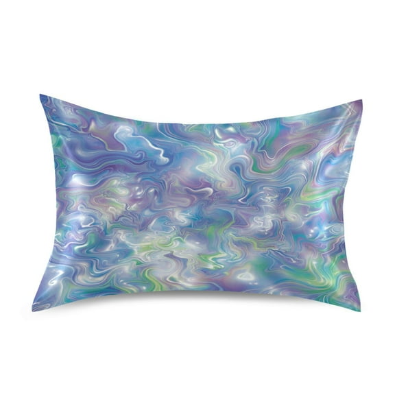 Iridescent Watercolor Waves Luxury Silky Soft Pillowcase Standard Size Wrinkle Resistant Envelope Closure 20x26in