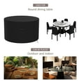 thumbnail image 3 of Qenwkxz 47"*30" Heavy Duty Patio Furniture Covers Round Garden Table Cover with Storage Bag 210D Oxford Cloth Waterproof  Table Covers Thick Outdoor Tables Black, 3 of 12