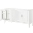 thumbnail image 4 of 4-door Sideboard Storage Cabinet In White. For Living And Dining Rooms. Two Large Cabinets With Adjustable Shelves. Constructed Of Solid Rubber Wood . 150lbs Tabletop Load-bearing, 66lbs Shelf, 4 of 7