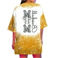 thumbnail image 6 of WREESH Casual Baseball Style Women's Round Neck Bleached Print Short Sleeved T-Shirt Yellow, 6 of 6