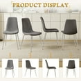 thumbnail image 3 of 5-Piece 36" Square Glass Dining Set, Clear Tempered Glass Table & 4 Velvet Chairs with Stainless Steel Legs for Kitchen, Meeting Room, 3 of 8