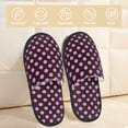thumbnail image 2 of Slippers for Women, pink polka dot black Womens Slippers Fuzzy Winter House Shoes, Soft Anti-Skid Slippers Indoor and Outdoor, 2 of 7