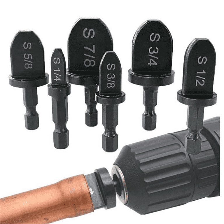 WADEO HVAC Swaging Tool Set - 6 Size Copper Pipe Expander With Bit Holder & Keychain