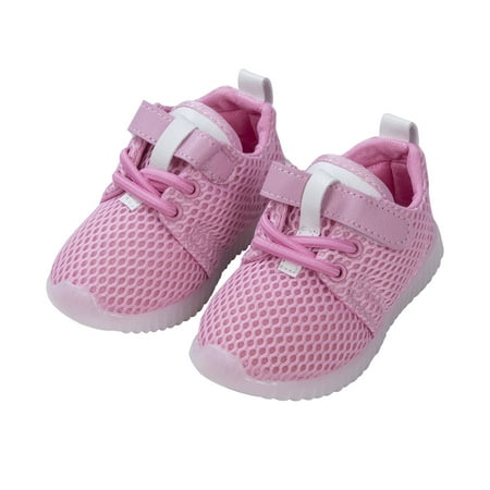 

Qmyliery Baby Sneakers Shoes Soft Sole Anti-Slip Mesh Design Stick On Shoes Cartoon Cute Wild Fashion Foot Wear