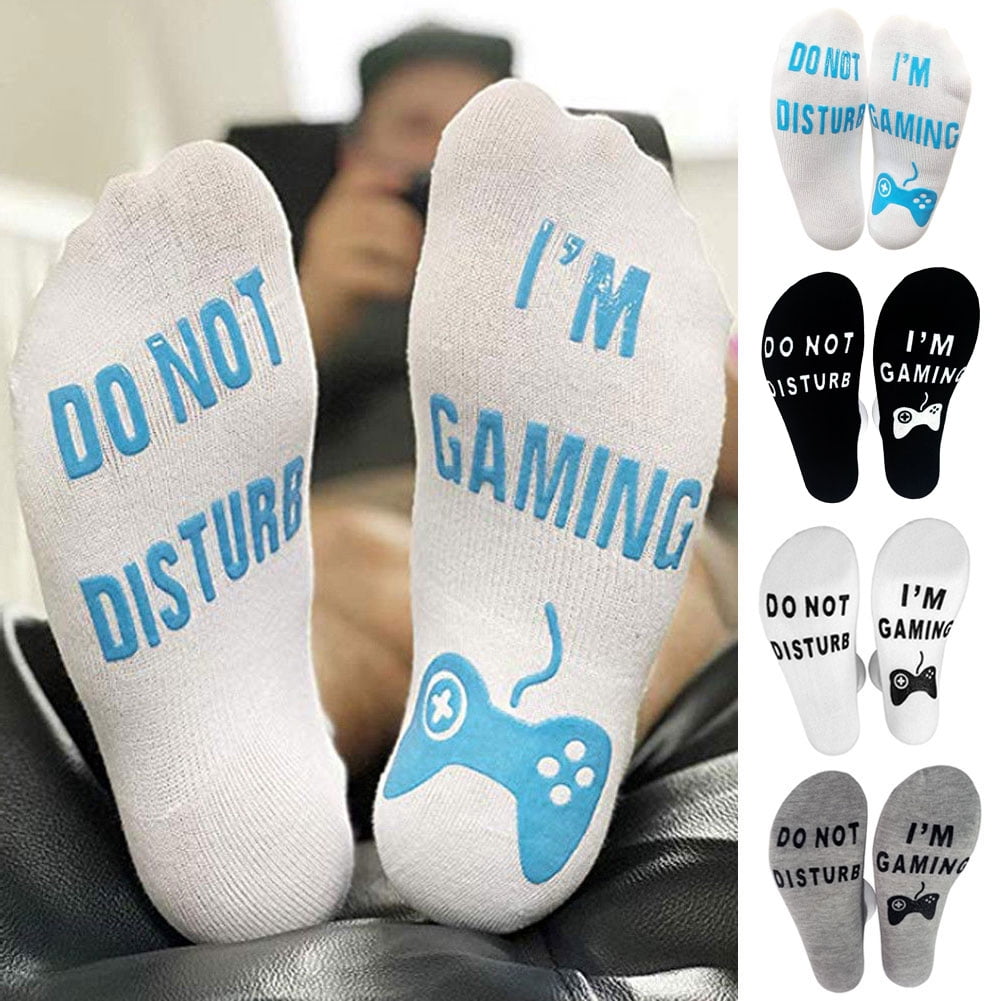 Unisex Novelty Socks Do Not Disturb I Am Gaming Funny Letter Printed Socks Gift Unisex Novelty Socks Do Not Disturb I Am Gaming Funny Letter Printed Socks Gift