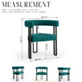 thumbnail image 4 of Vanity Chair for Makeup Room, Corduroy Accent Chair with U-Shaped Backrest, Modern Comfy Desk Chair No Wheels, Upholstered Dining Chair with Metal Legs for Bedroom, Living Room (Blue,1), 4 of 7