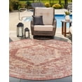 thumbnail image 3 of Unique Loom Outdoor Traditional Collection Area Rug - Valeria (13' 1" Round Rust Red/Ivory), 3 of 8
