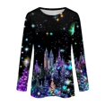 thumbnail image 3 of Garbnen S-5XL Christmas Long Sleeve Shirts for Women Funny Merry Xmas Womens T Shirts Graphic Plus Size Holiday Pullover Shirts for Women L, 3 of 6
