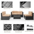 thumbnail image 4 of AECOJOY 7 PCS Patio Conversation Set, PE Rattan Wicker Outdoor Sectional Set with Cushions and Coffee Table, Patio Dining Set for Garden in Black Rattan & Beige Cushion, 4 of 8