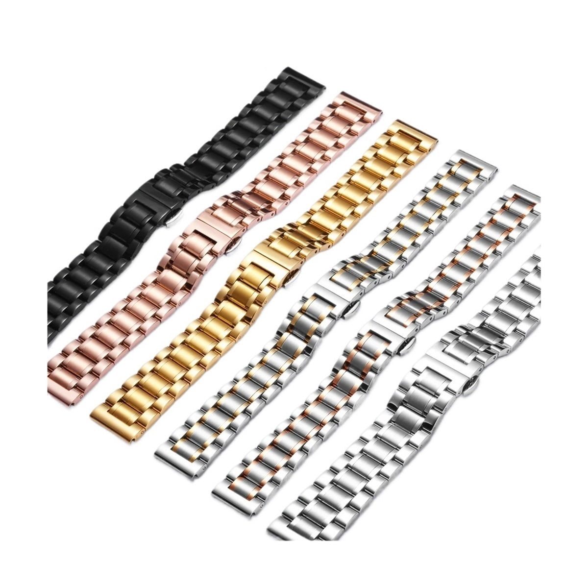 Stainless Steel Watch Bands 18mm , 19mm , 20mm , 21mm , 22mm , 24mm Metal Replacement Watch Band SmartWatch Straight & Curved Ends Men Women