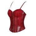 thumbnail image 5 of Aihuaihua Y2k Lace Mesh Corset Top Women Lace up Strappy Boned Bustier Cami Tank Tops Streetwear XL, 5 of 8