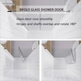 thumbnail image 4 of 36" x 72" Bifold Glass Shower Door with Tempered Glass Folding Bathroom Shower Doors with Stainless Handle Frameless Shower Panel with Chrome Finish, 4 of 9