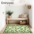 thumbnail image 3 of ODIKA 6'x9' Machine Washable Non-Slip Area Rug, Chic Bathroom with Artistic Green Leaf Motif High Traffic Rug, Green, 94375, 3 of 7