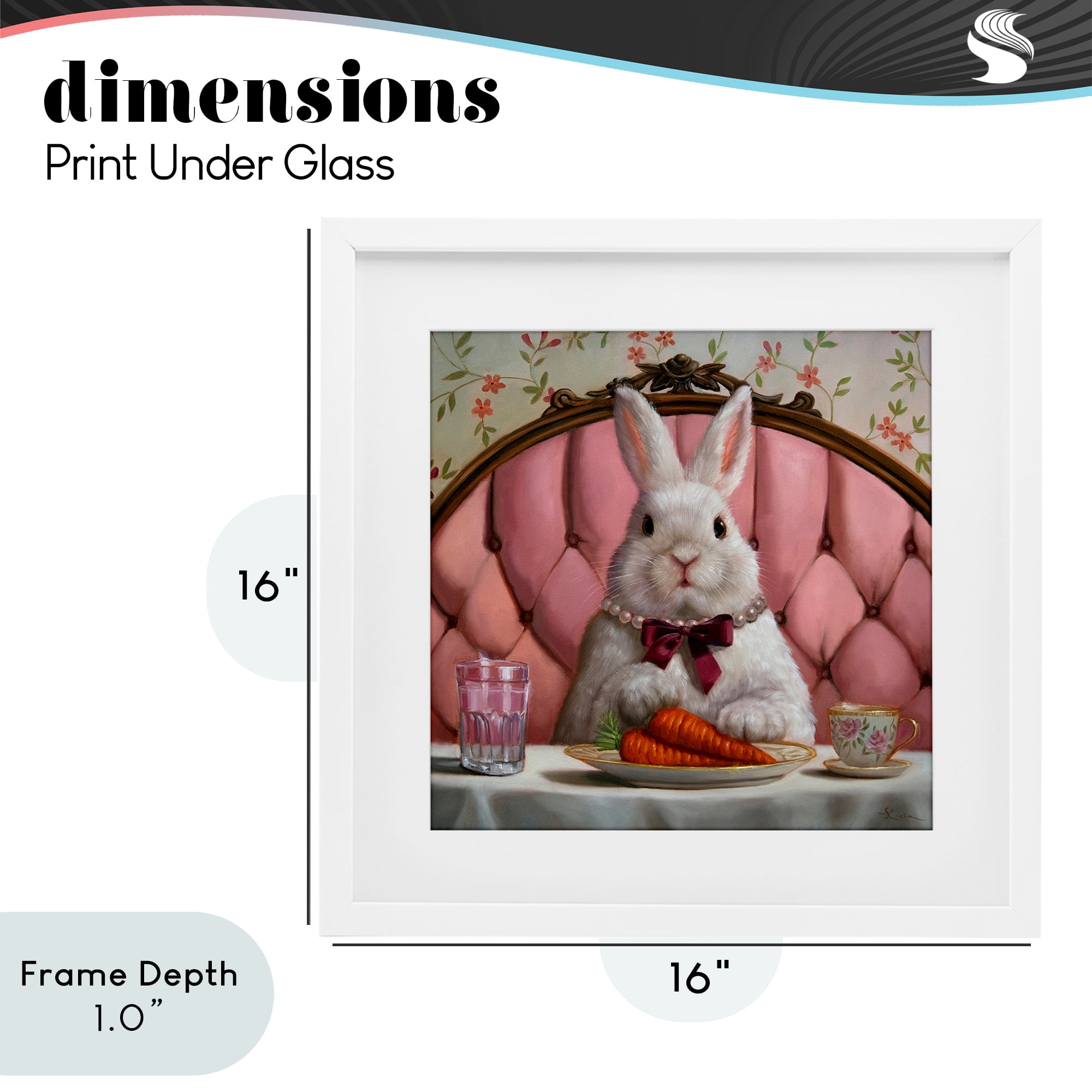 Stupell Industries Bun Appetit Rabbit Dining White Framed Print Under Glass, design by Lucia Heffernan