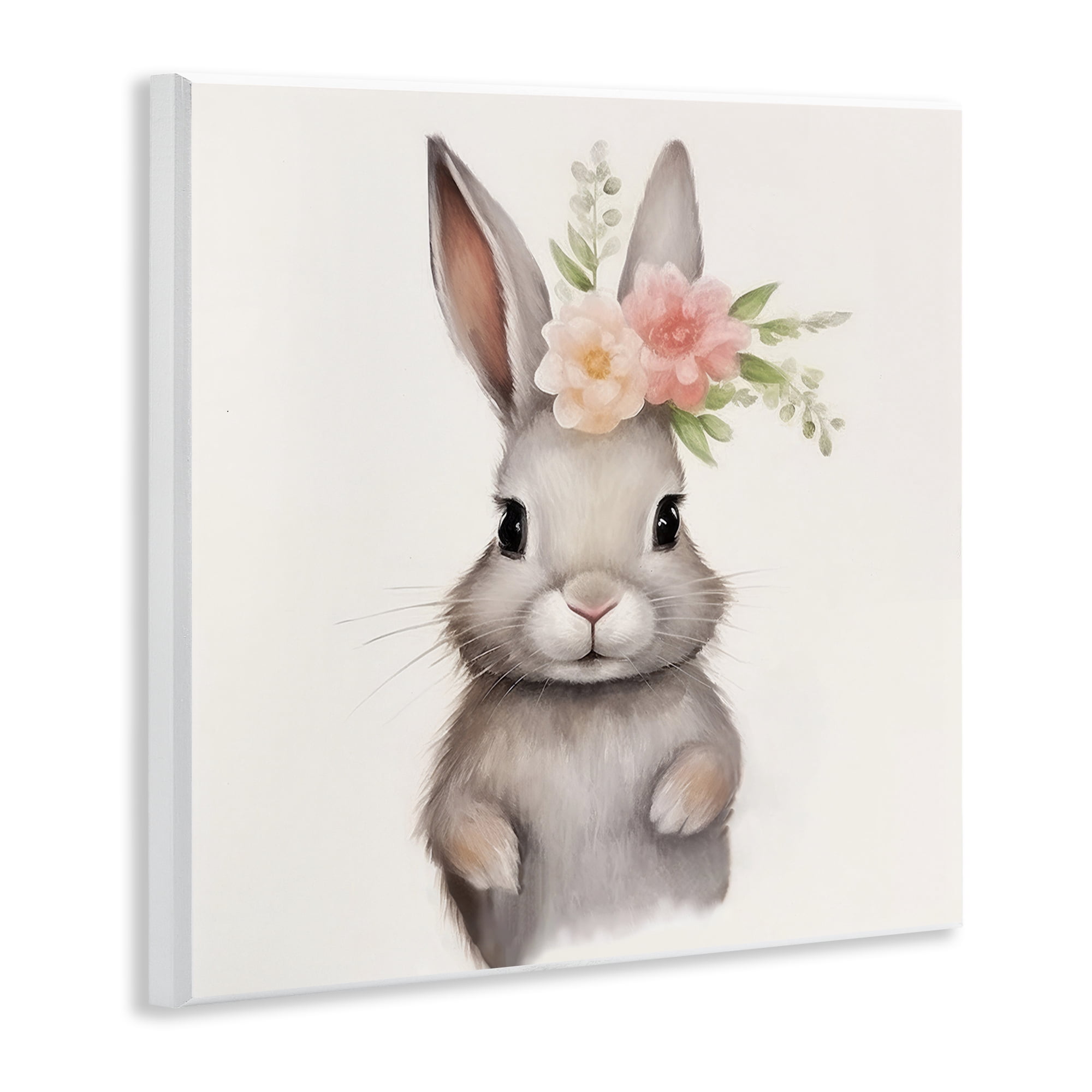 Stupell Industries Sweet Floral Crowned Bunny Wall Plaque Art, design by Lazar Studio