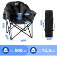 thumbnail image 6 of 2 Pack Oversized Heated Camping Chair, 3 Heating Levels Soft Padded Camp Chairs with Storage Bag, Portable Folding Outdoor Heated Moon Chair for Lawn Patio Beach and Picnics, 6 of 7