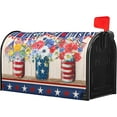 thumbnail image 3 of America Forever Patriotic Mailbox Cover Red White Blue Floral Mailbox Covers Magnetic Standard Size 18"X21" 4th of July American Flag Decorative MailWrap Post Letter Box Cover for Outdoor Decor, 3 of 6