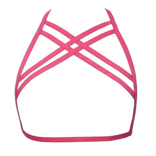 Lencería Elasticity Premium Material Ductilidad Romántico Air Strappospy Erogeus Misterioso Diseño único Moda Cupless Caage Bra Rose Rojo seitruly XX000641-04