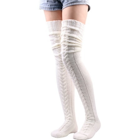 

Women s Cable Knitted Thigh High Boot Socks Extra Long Winter Stockings Over Knee Leg Warmers