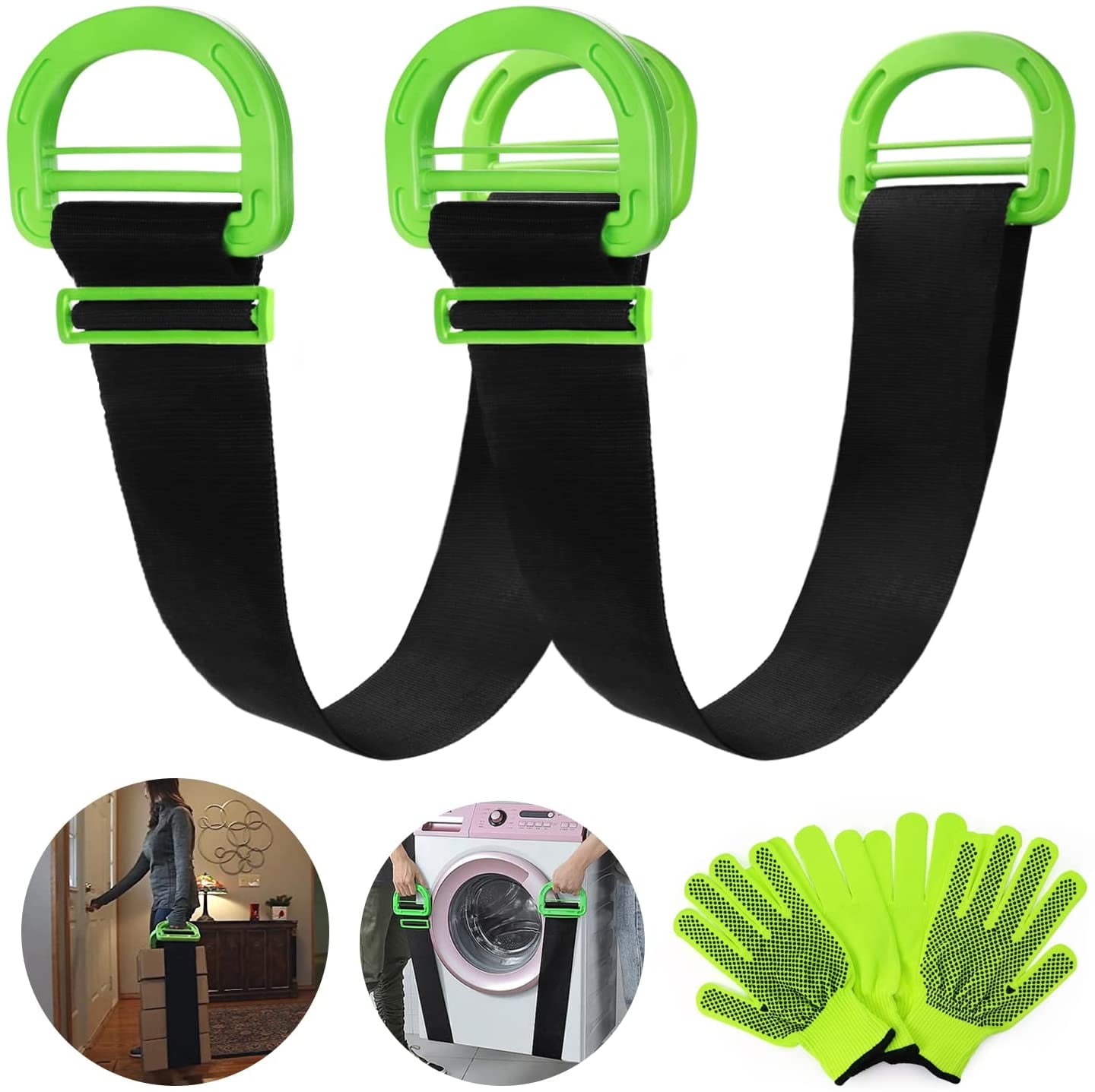 Appliances for Furniture Moving Strap with Non-Slip Silicone for 2-Person and Adjustable Lifting Moving Straps for 1 Person Mattresses or Heavy Objects Moving Straps Lifting System Kit 