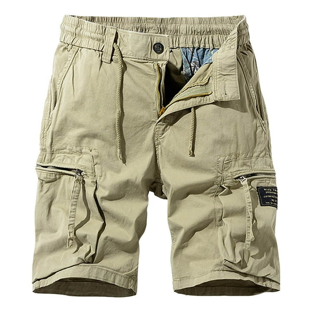 WILLBEST Pantalones Cortos para Hombre, Pantalones de Trabajo Informales de Moda para Hombre con Múltiples Bolsillos, Pantalones Cortos Casuales Finos y Elásticos.