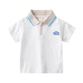 thumbnail image 1 of AWZXDE Garçons T-Shirts à Manches Courtes Polo Chemise Mode Haut à Col à Revers à Manches Courtes, 1 of 3